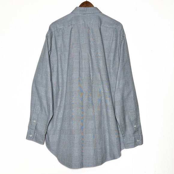 Polo Golf Mens Black White Plaid Long Sleeve Casual Work Buttondown Shirt - Picture 3 of 6